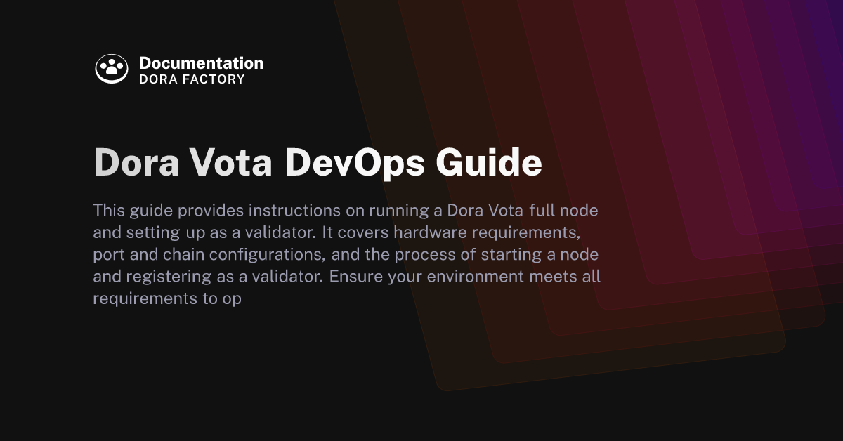 Dora Vota DevOps Guide
